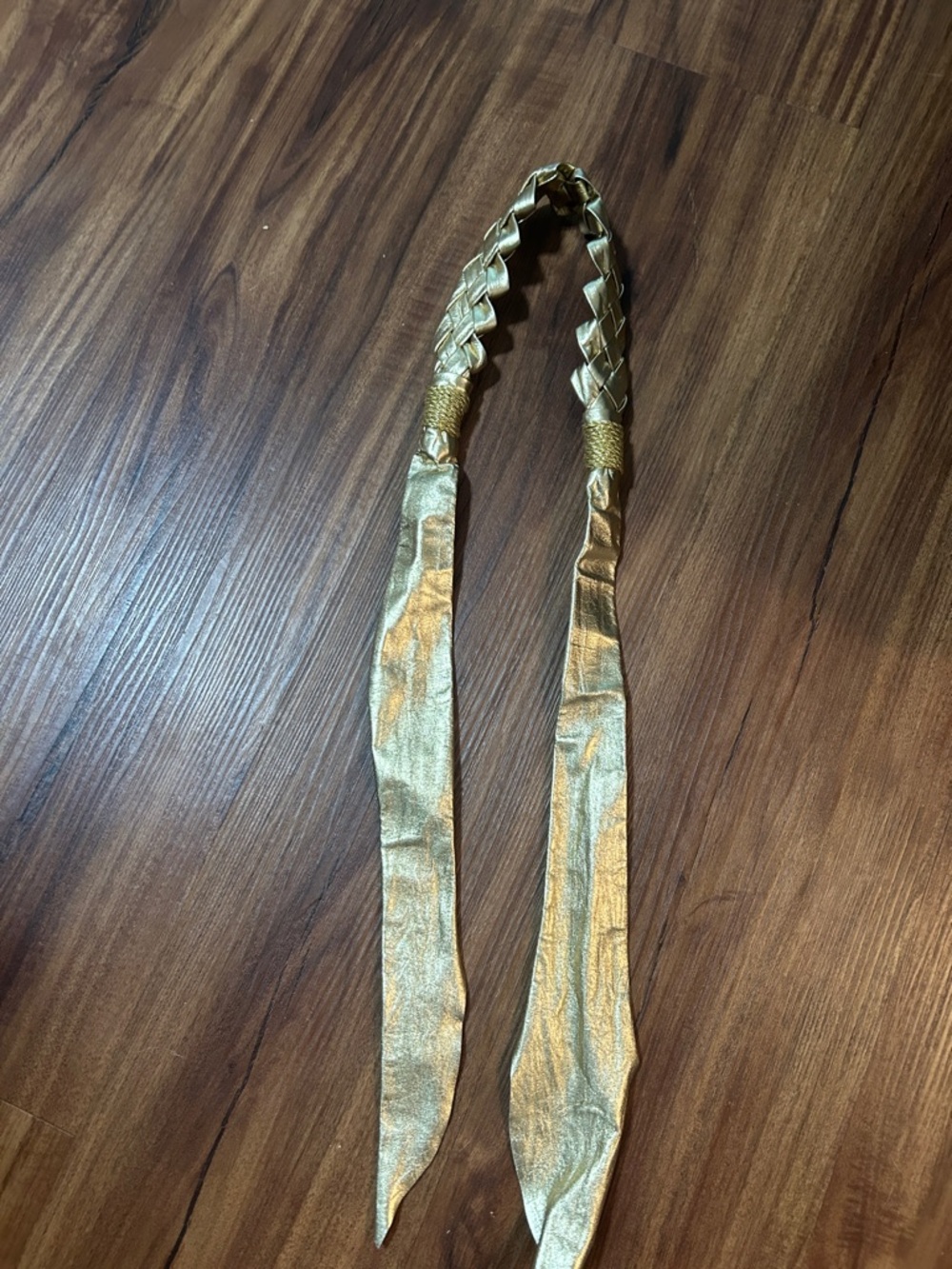 Gold Braided Satin Headband Scarf